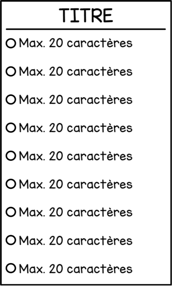 Checklist - 9 spaces (bespoke)