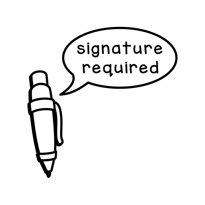 Signature required (round)