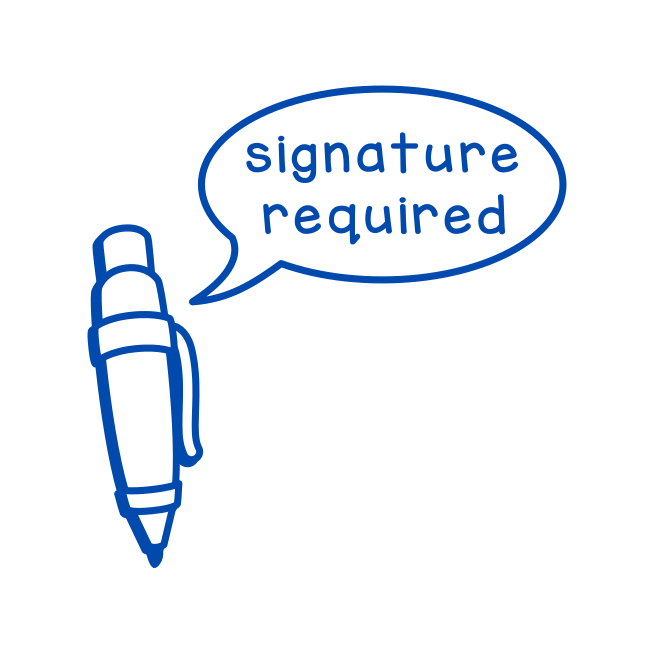 Signature required (round)
