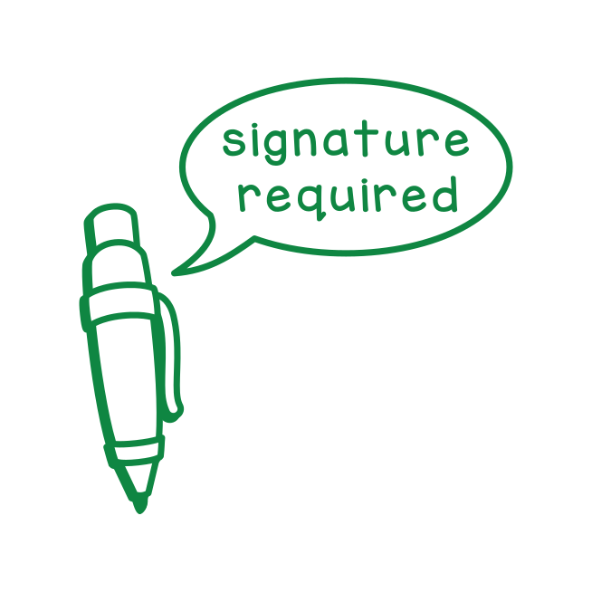 Signature required (round)