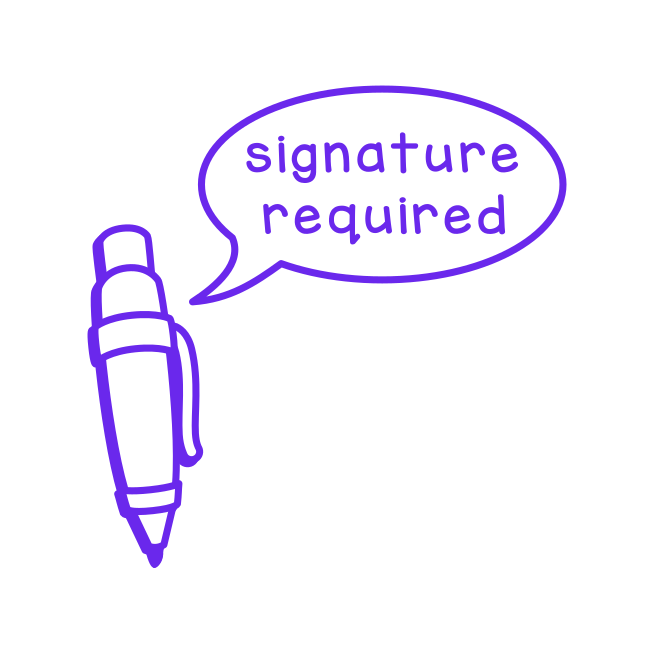 Signature required (round)