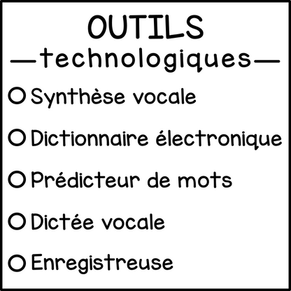 Outils technologiques (à cocher)